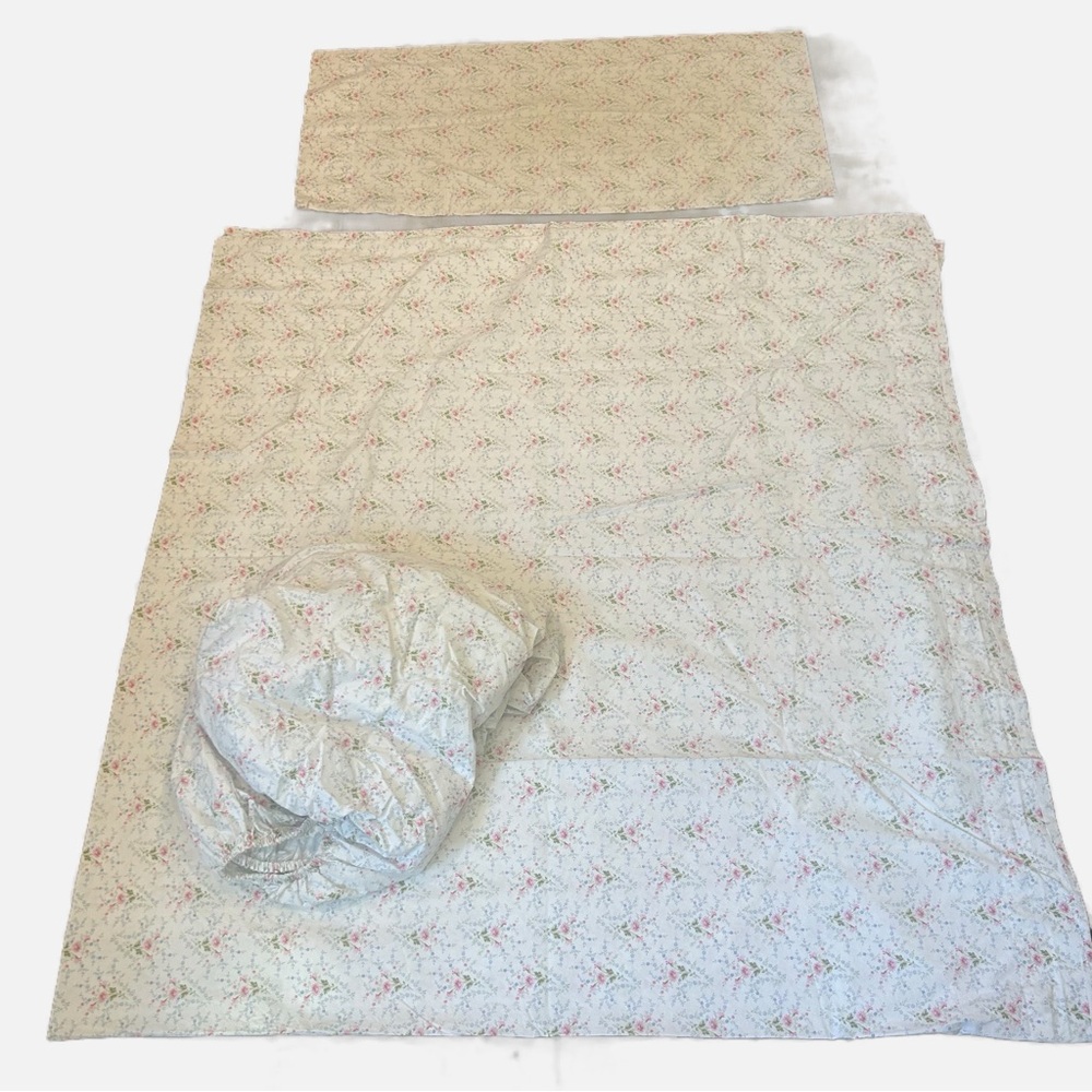 Lauren Ralph Lauren King Floral Sheet Set Cottage Core Farmhouse Cotton Pink
